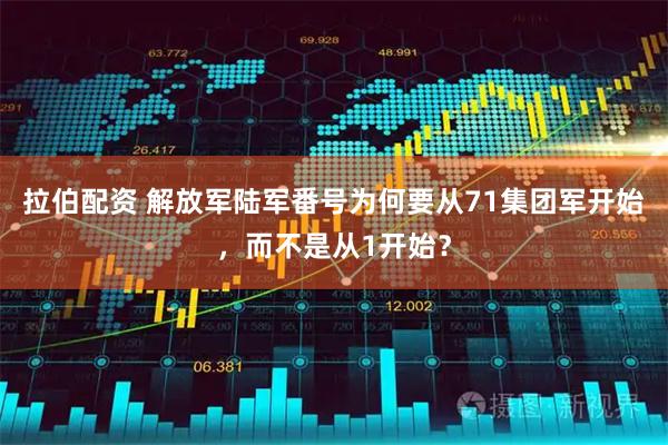 拉伯配资 解放军陆军番号为何要从71集团军开始，而不是从1开始？